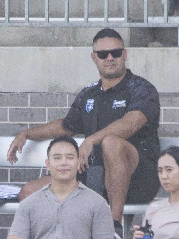 Jarryd Haynes at Ringrose Oval supporting the Wentworthville Magpies. Picture: NewsWire / Monique Harmer