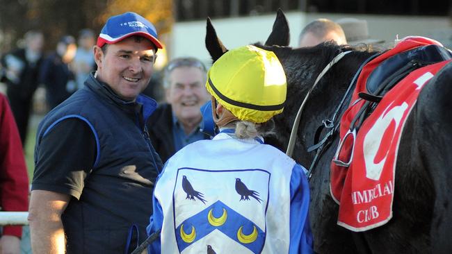 Trainer Trevor Sutherland says Gentleman Max thrives on his stable routine. Picture: Kylie Shaw - Trackpix