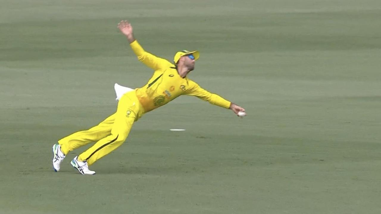 Glenn Maxwell takes a blinder.