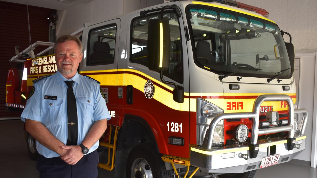 Area director Bruce Thompson with the Rural Fire Service truck. Picture: Rhylea Millar