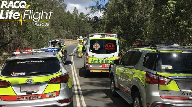 MAN CRITICAL: A man in his mid 20s is in a critical condition after being hit by a car at Glasshouse Mountains and carried 50m on the bonnet before being thrown into a gully.