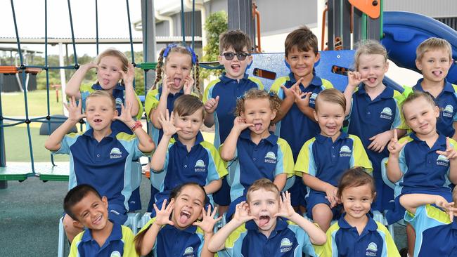 MY FIRST YEAR: Funny faces. Baringa State Primary School Preps. Picture: Patrick Woods.