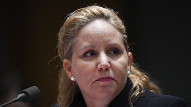 Australian Transaction Reports and Analysis Centre CEO Nicole Rose at a Senate Estimates hearing at Parliament House in Canberra on Monday. Picture: AAP