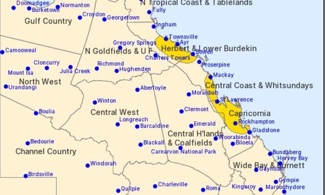 Bureau of Meteorology warned a severe thunderstorms was moving towards Sarina and Mackay, bringing "large, possibly giant hailstones and damaging winds" on Sunday April 19.