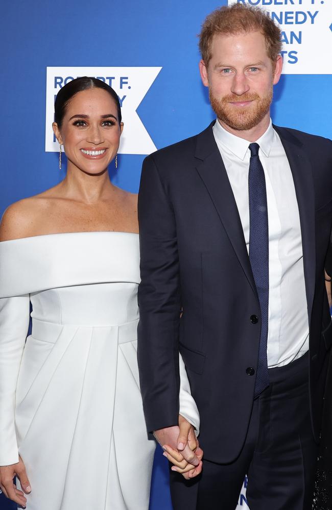 Meghan and Harry are currently estranged from his family. Picture: Mike Coppola/Getty Images