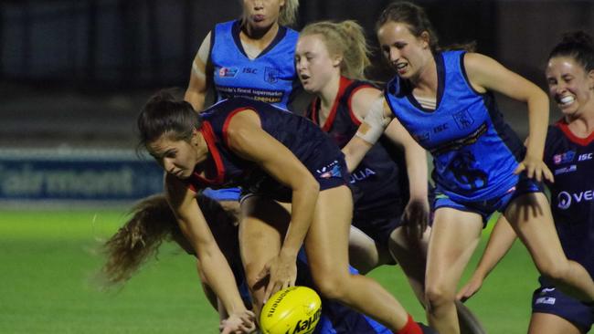 Najwa Allen in action against Sturt this season. Picture: John Emery