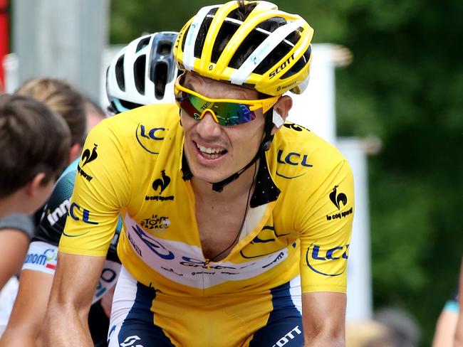 TOUR DE FRANCE - STAGE 8 - Castres to AX-3-Domaines - GreenEDGE's Daryl Impey battles the last 1km - losing the yellow jersey to Christopher Froome