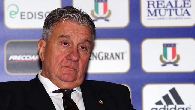 Italian rugby federation president Alfredo Gavazzi at the Stadio Olimpico.