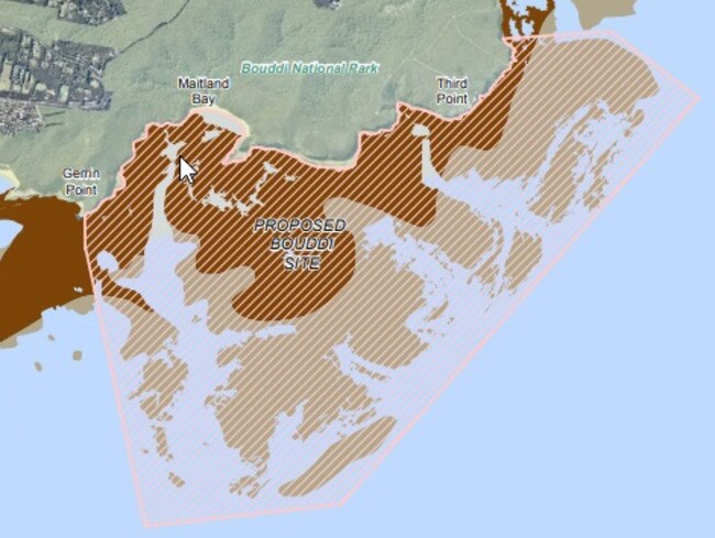 The Bouddi site proposed in the NSW marine park