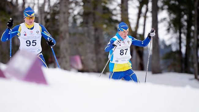 Ukrainian athletes practice ahead of the 2014 Winter Paralympics in Sochi.