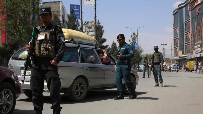 Police at a checkpoint in Kabul on Wednesday. Picture: AFP