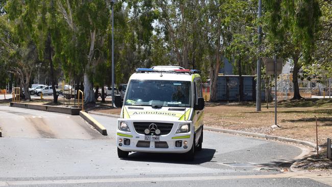 A man has been taken to the Princess Alexandra Hospital after getting his hand caught in a dumpling-making machine.