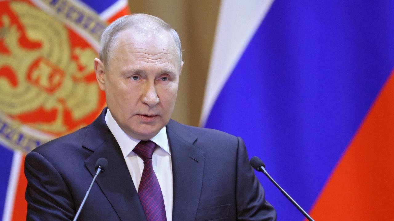 Putin told a press conference the infiltrators deliberately fired at civilians. Picture: Gavriil Grigorov