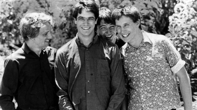 The Sunnyboys performed a bizarre show at the Pier Hotel, Frankston where Jeremy Oxley spoke like a pirate. (L-R) Richard Burgman, Bill Bilson, Peter Oxley and Jeremy Oxley. Picture: supplied