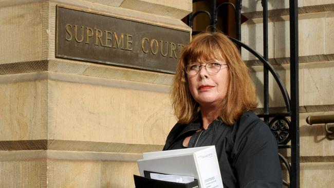 Dr Janice Duffy outside the Supreme Court in Adelaide.