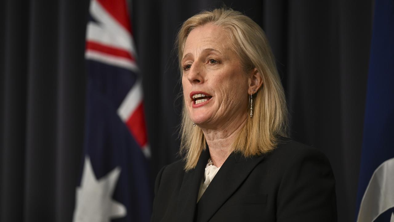 Finance Minister Katy Gallagher says Australia would not support the ‘forced displacement’ of Palestinians in Gaza as part of Donald Trump’s plan to take “ownership” of the Palestinian territory. Picture: NewsWire / Martin Ollman