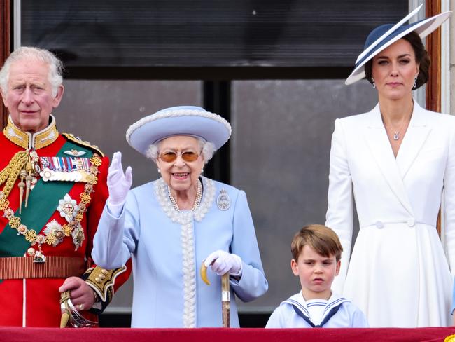 Royal approval! Prince Charles, the Queen, Prince Louis and the Duchess of Cambridge. Picture: Getty Images