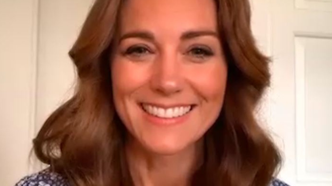 Kate Middleton wears blue Marks & Spencer dress on zoom call | Photo ...