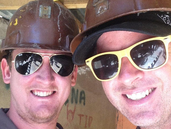 Matt and Caleb during the adventure inside the mines. Picture: Matt Castell