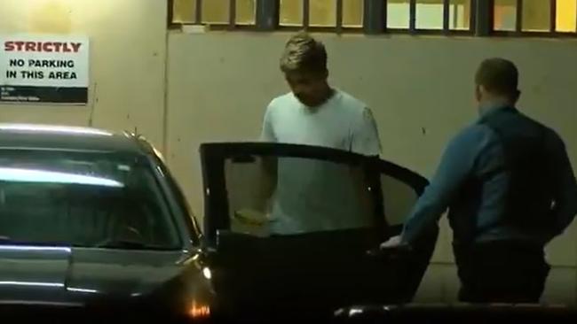 Taylor when first arrested and questioned by police. Picture: 9News