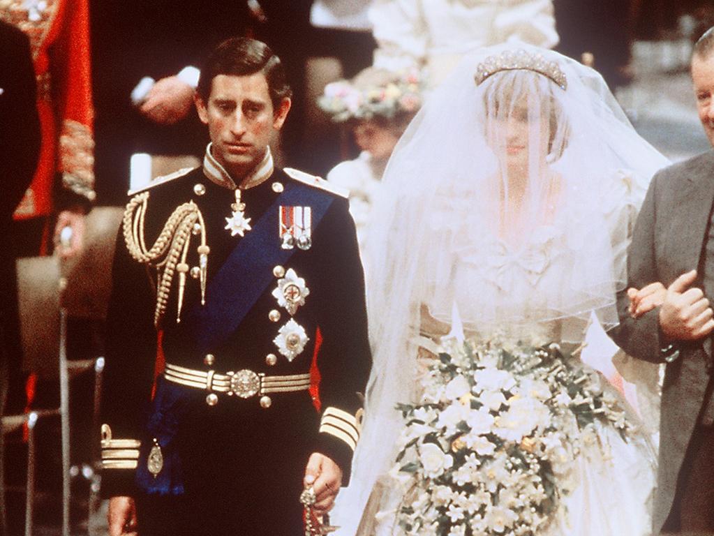 Prince Charles and Diana, Princess of Wales on their wedding day in 1981. Picture: AFP.