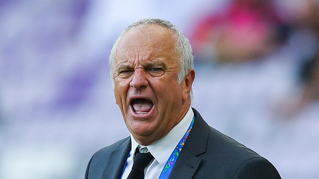 Head coach Graham Arnold of Australia reacts