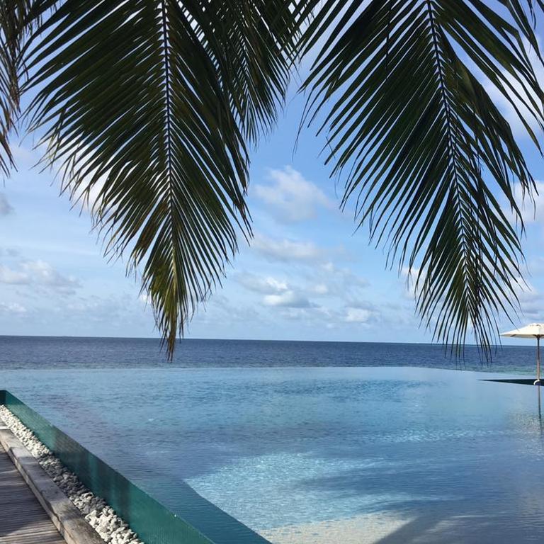 Jennifer Hawkins and husband Jake Wall share a series of breathtaking snaps from their stay at PER AQUUM Huvafen Fushi Maldives. Picture: Facebook