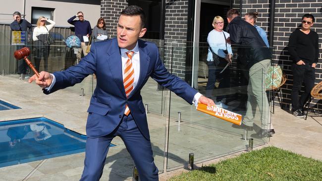 Auctioneer Damien Cooley in action earlier in May. Picture: Sunday Telegraph