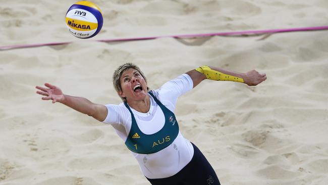 Natalie Cook in action at the 2012 London Olympics.