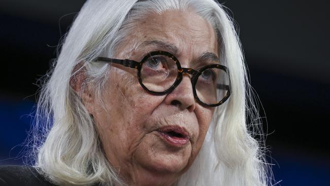 Yes campaigner and key architect of the voice Marcia Langton addresses the National Press Club in Canberra on Wednesday. Picture: NCA NewsWire / Martin Ollman