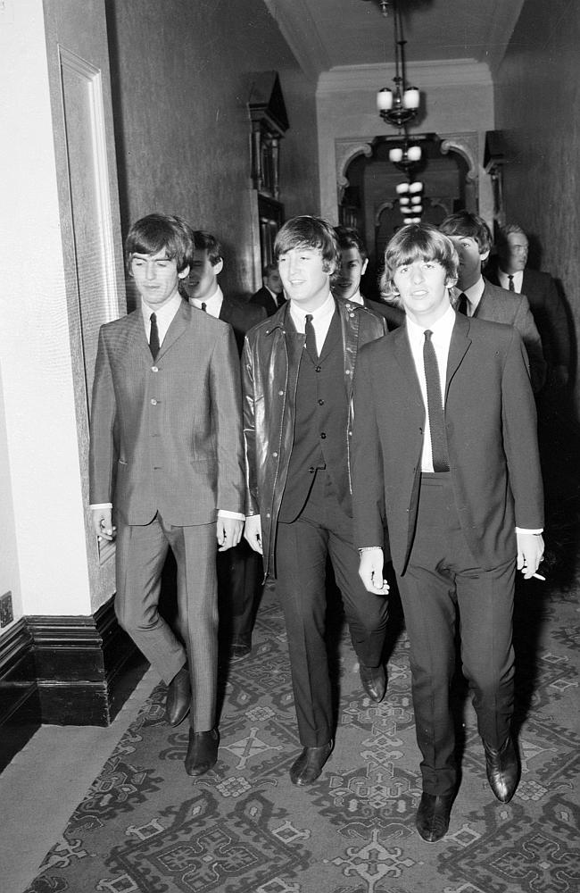 The Beatles inside Melbourne Town Hall.