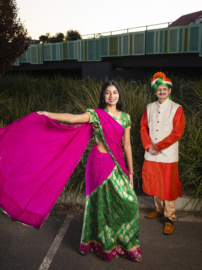 Lakshmi Gandu and Yaju Mahida of the Indian Communities of Toowoomba prepare to celebrate Indian Independence Day. Picture: Kevin Farmer