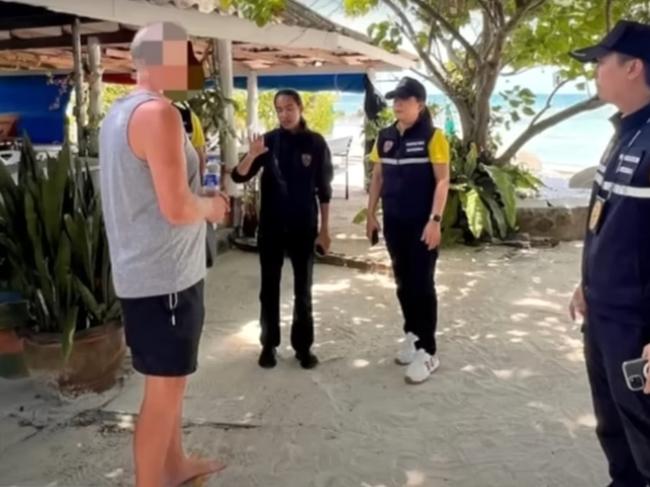 Gold Coast energy healer Helio Matahari was discovered hiding on a tropical island famous for its full moon parties. Picture: 7 News/Sunrise