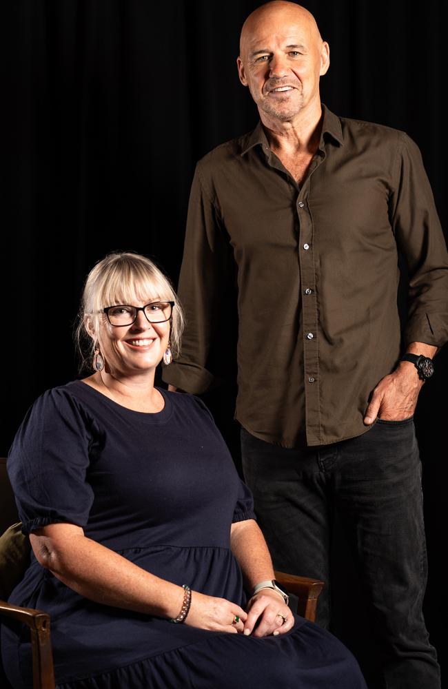 I Catch Killers podcast host Gary Jubelin with guest Michelle Milthorpe, whose children survived sexual abuse. Photo: Tom Parrish