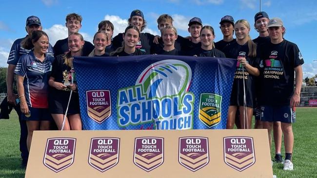 Emmaus College won their fourth straight title in the 18 mixed division at the 2022 Queensland All Schools Touch Tournament.