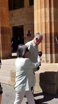 Alleged Bicycle Bandit outside Adelaide Magistrates Court