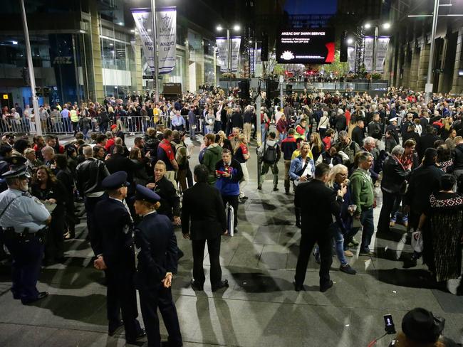 Anzac Day 2018 dawn service at Martin Place. Picture: Bill Hearne