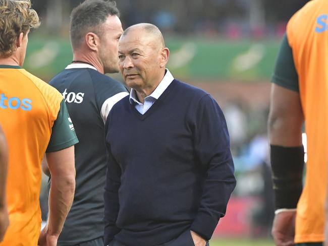 PRETORIA, SOUTH AFRICA - JULY 08:  Eddie Jones (coach) Australia during the Rugby Championship match between South Africa and Australia at Loftus Versfeld Stadium on July 08, 2023 in Pretoria, South Africa. (Photo by Sydney Seshibedi/Gallo Images/Getty Images)