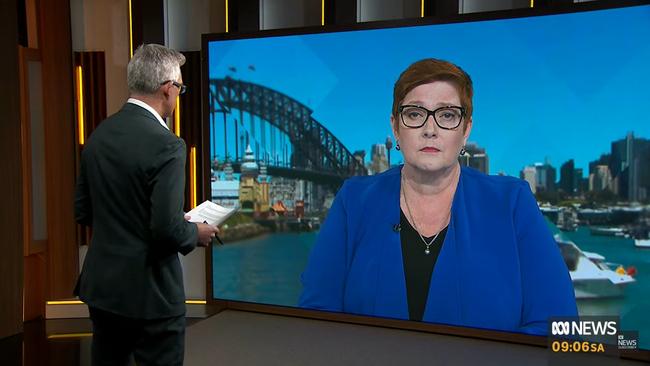 Marise Payne did not offer her own opinion. Picture: ABC