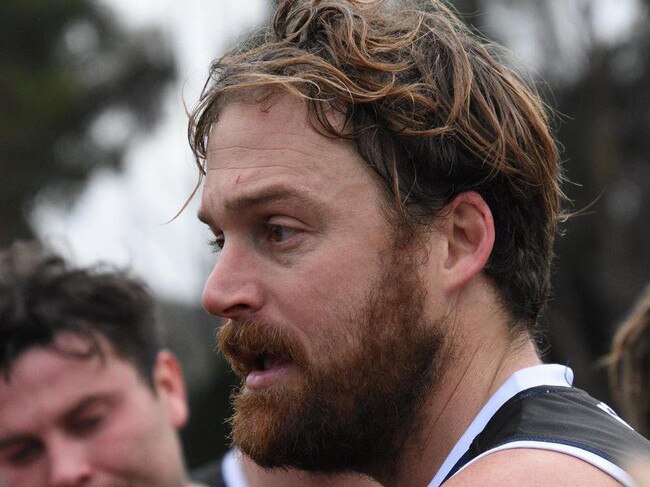 Silvan coach Trent Martin in the Eastern Football League (EFL). Picture: Steve Smith