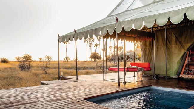 At Jack’s Camp, each guest tent has a plunge pool and massive deck.