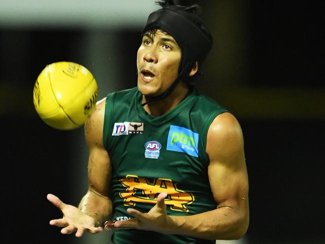 St.Mary's Ben Rioli makes the catch during Saturday nights game against the Wanderers.