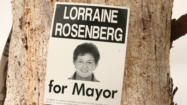 Ms Rosenberg’s campaign poster in 2006. Picture: Stephen Laffer