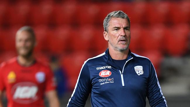 Marco Kurz coach of Adelaide United coach during the loss to Perth Glory on Friday night.  Picture: Mark Brake/Getty Images