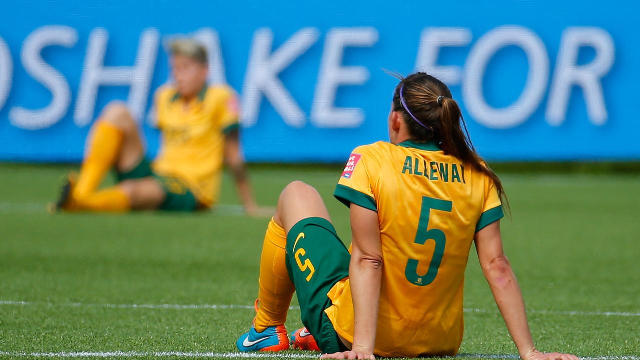 Australia have fallen in key matches in the past, such as their quarter-final loss to Japan in 2015. Picture: Getty