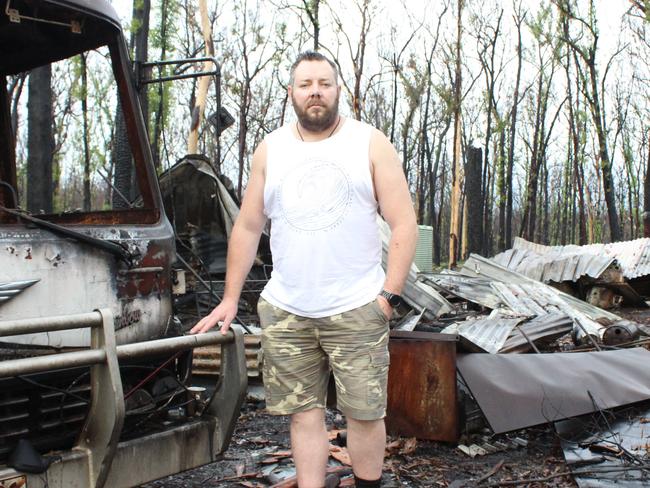 Simon Porter's Nymboida property was destroyed by fire in November.