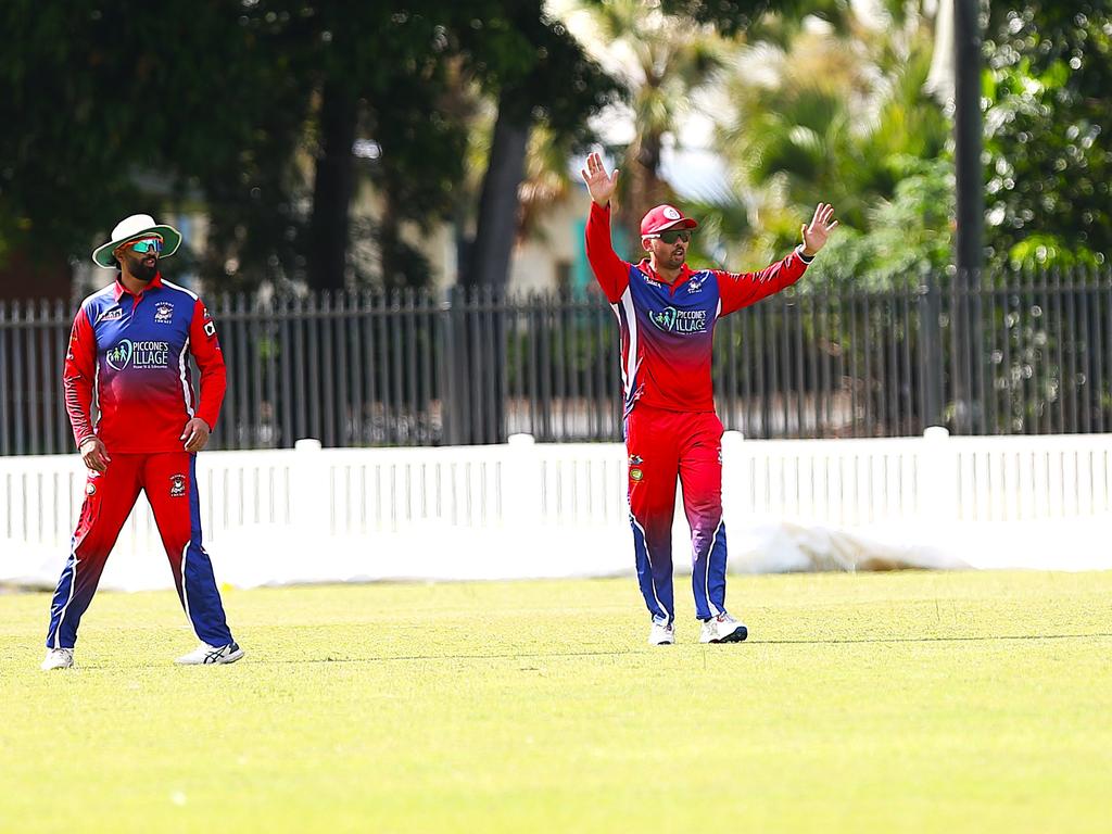 Norths Spicy Bite v Mulgrave Punjabi at Griffiths Park. Cricket Far North Second grade 2025. Photo: Gyan-Reece Rocha.