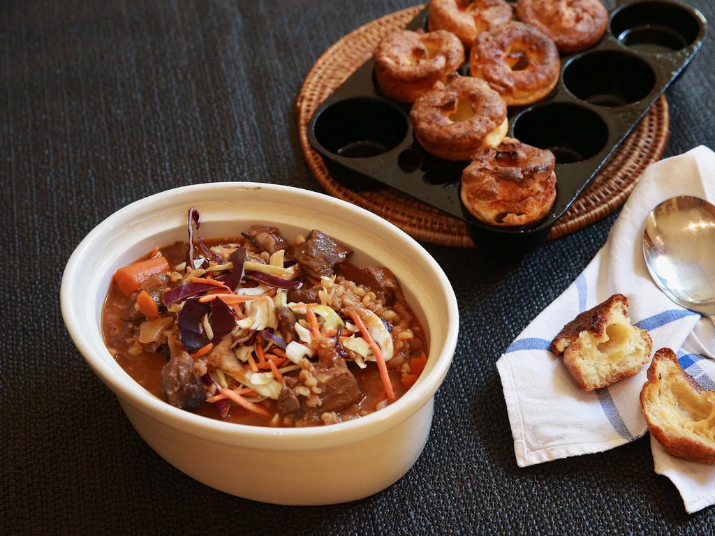 Beef and barley stew with mini Yorkshire puddings. <a href="https://www.weeklytimesnow.com.au/country-living/food/jeremy-vincent-beef-stew-and-yorshire-puddings/news-story/833186d0640bc77efb11b68d21a67c98" rel="nofollow" target="_blank" title="www.weeklytimesnow.com.au">Recipe here. </a>Picture: Andy Rogers