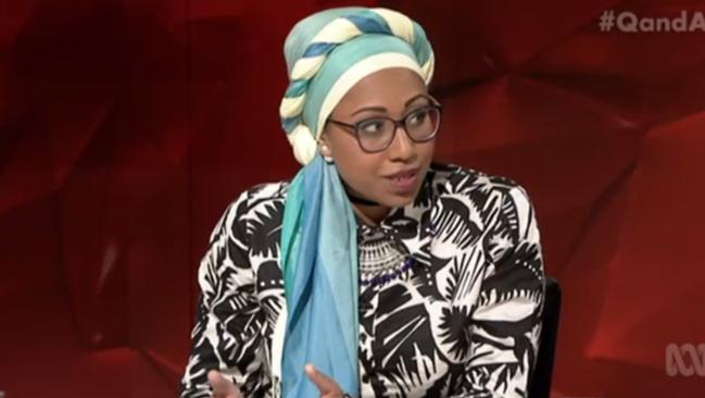 Yassmin Abdel-Magied made her now infamous statement on on Q&A on the ABC. Picture: ABC