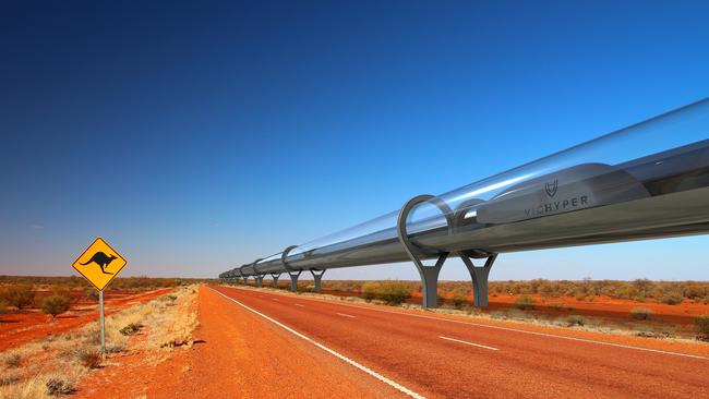 An artist’s impression of VicHyper’s Hyperloop, a finalist in the global SpaceX Hyperloop Pod competition.